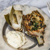 grilled artichoke with garlic aiole